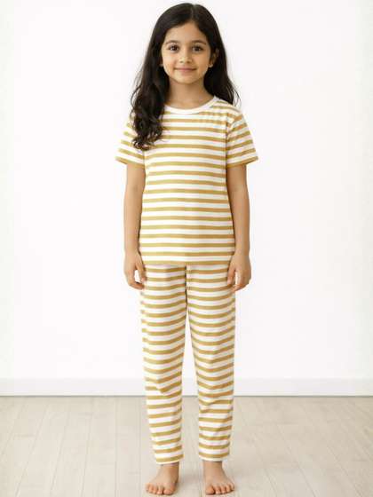 Anthrilo Girls Striped
                    Night suit