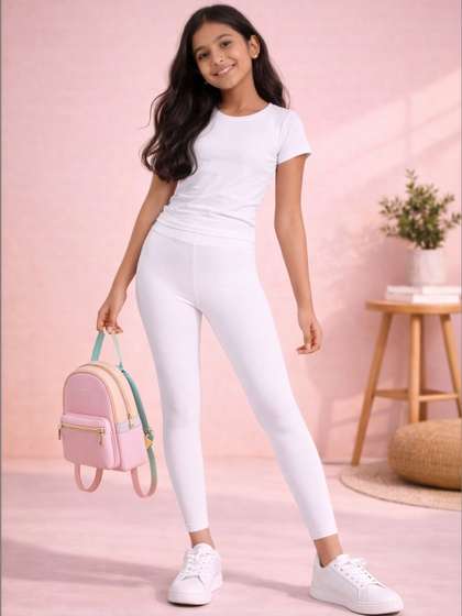 Avaasa Buy Shruthi Girls
                    Solid Ankle Length Leggings