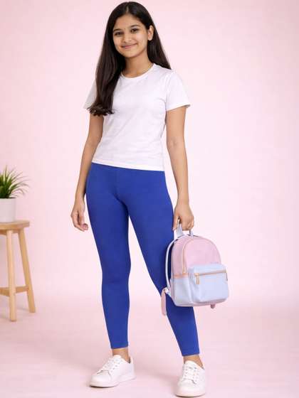 Avaasa Buy Shruthi
                      Girls Cotton Blend Solid Ankle Length Leggings