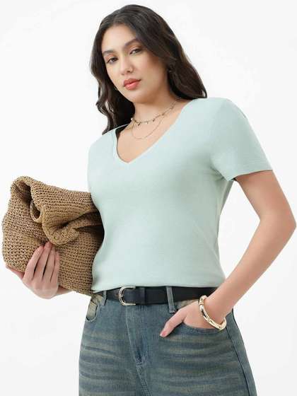 Marks & Spencer
                        Pure Cotton V Neck T-Shirt