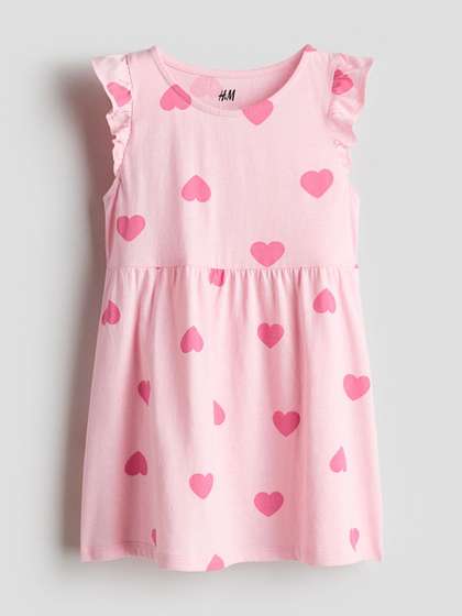 H&M Girls Printed Cotton Dress