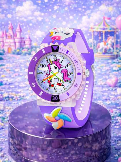 LOOKHAA Girls Printed
                    Dial & Straps Analogue Watch LOOK18_C2_PURPLE