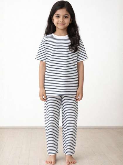 Anthrilo Girls Striped
                    Night suit