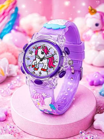 LOOKHAA Girls Printed
                    Dial & Straps Analogue Watch LOOK01_C3_PUR