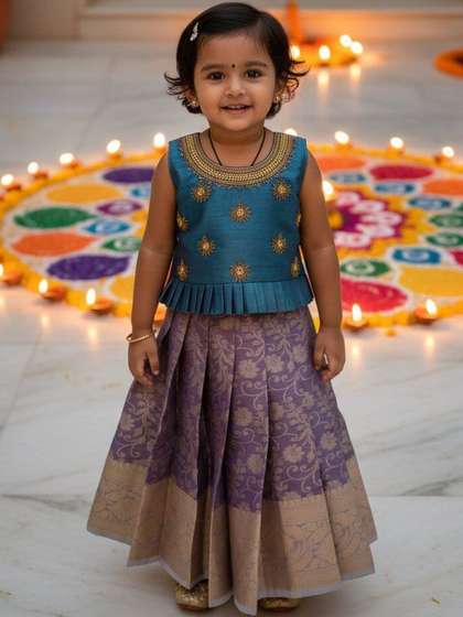 STORIZE Girls
                    Embellished Ready to Wear Lehenga &