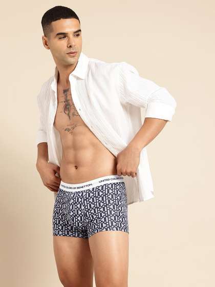 United Colors of
                          Benetton Men Brand Logo Printed Trunks