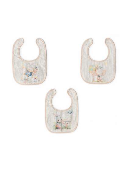 Teri Beri Infants Pack
                    of 3 Printed Pure Organic Cotton Bibs