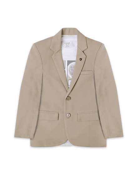 CAVIO Boys Pure Cotton
                      Notched Lapel Collar Single Breasted Blazer With
                      T-Shirt