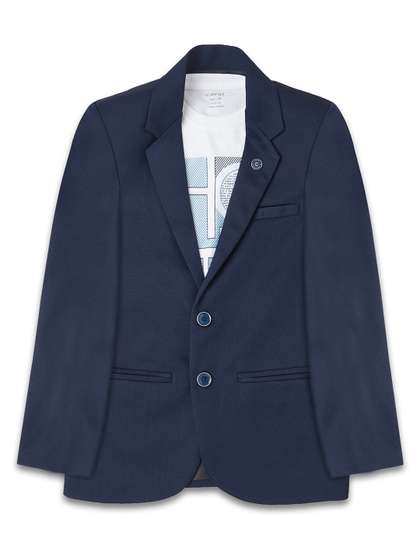 CAVIO Boys Pure Cotton
                    Notched Lapel Collar Single-Breasted Blazer With
                    T-Shirt