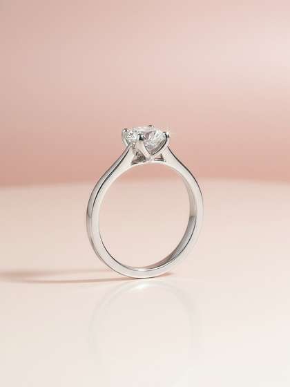 MAEJOY Solitaire
                        round cut Lab grown diamond 92.5 Sterling Silver
                        18KT Rhodium plated ring