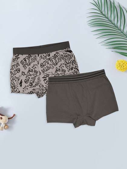 Pantaloons Junior Boys
                    Pack of 2 Cotton Blend Assorted Printed Trunks