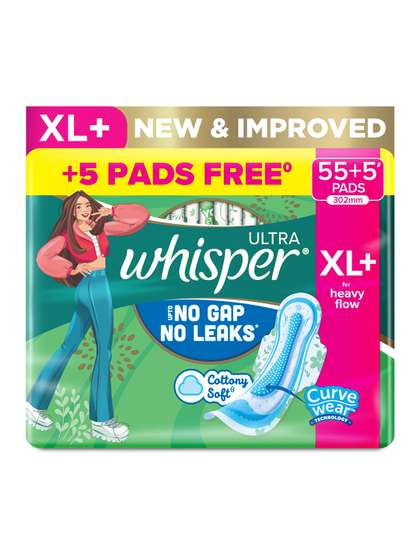 Whisper Ultra Upto
                        No Gap No Leaks Sanitary Pads - 60 XL+ Pads