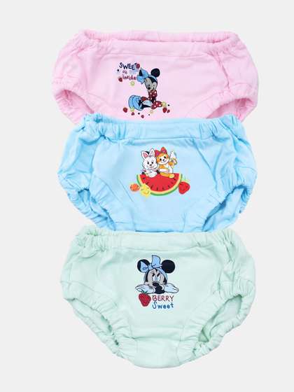 Bodycare Girls Pack of 3
                    Printed Assorted Cotton Blend Fashion