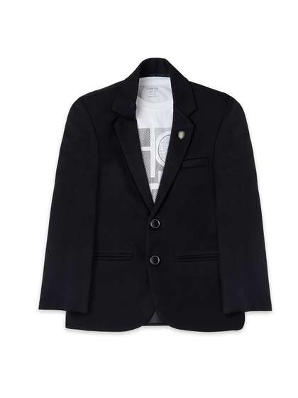 CAVIO Boys Pure Cotton
                    Notched Lapel Collar Single Breasted Blazer With
                    T-Shirt