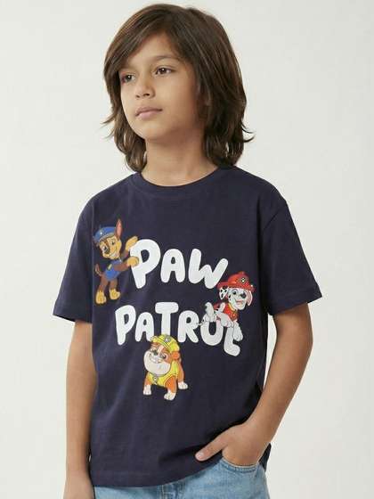 Button Bear Kids Unisex
                    Paw Patrol Navy Blue Cotton Oversized T-Shirt