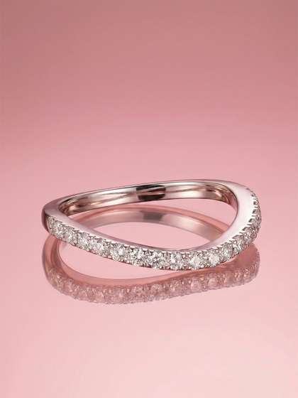 MAEJOY Halo Lab
                        grown diamond 92.5 Sterling Silver 18KT Rhodium
                        plated Stack ring