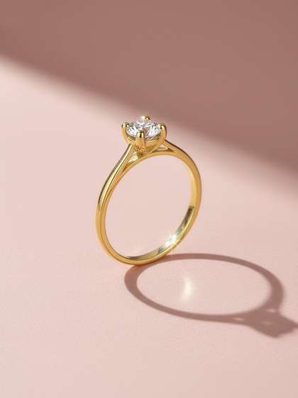 MAEJOY Solitaire Lab
                      grown diamond 92.5 Sterling Silver 18KT Gold
                      plated everyday ring