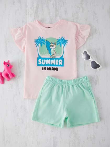 Trendyol Girls Printed
                    Short Sleeves Nightdress