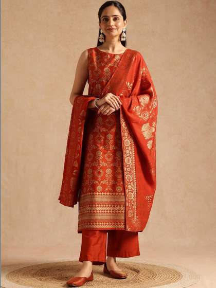Anouk Women
                            Ethnic Motifs Regular Kurta with Trousers
                            & With Dupatta