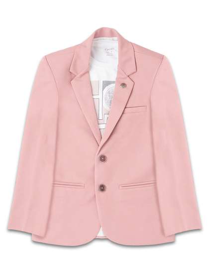 CAVIO Boys Pure Cotton
                    Notched Lapel Collar Single Breasted Blazer With
                    T-Shirt