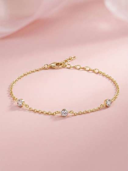 MAEJOY Women Lab
                          Grown Diamond 18kt Gold plated Bracelet