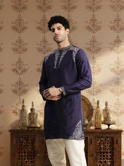 House of Pataudi
                        Embroidered Thread Work Jashn Kurta