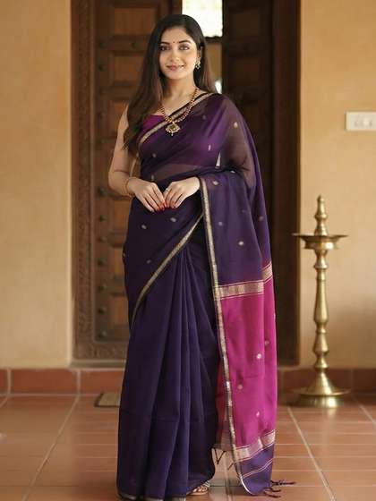 KALINI Woven Design
                        Zari Silk Blend Banarasi Saree