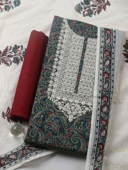 Meena Bazaar Printed
                        Pure Cotton Unstitched Dress Material