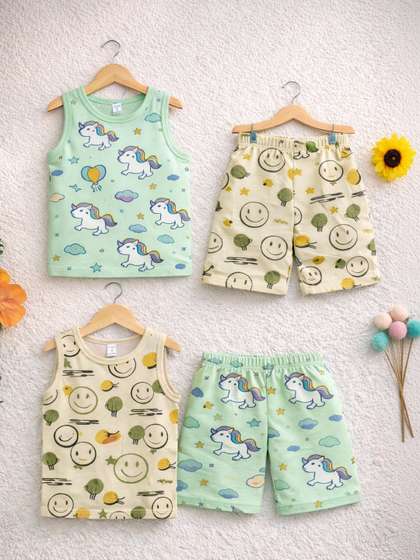 Sandoll Unisex Kids
                    Printed T-shirt with Shorts