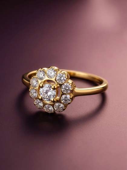 MAEJOY Cluster Lab
                        grown diamond 92.5 Sterling Silver 18KT Gold
                        plated ring