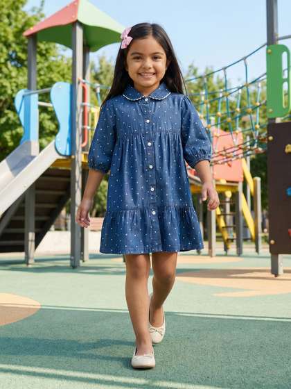 Nauti Nati Print Peter
                    Pan Collar A-Line Dress