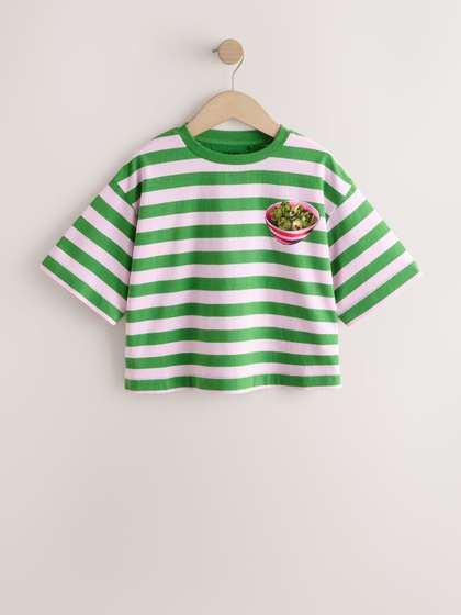 NEXT Girls Pure Cotton
                    Striped T-shirt