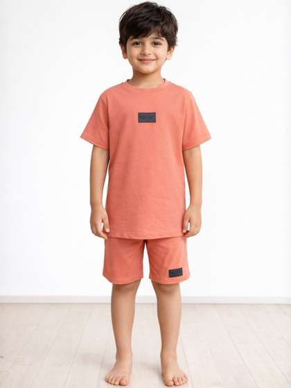 Anthrilo Kids Boys
                    Minimal Matter Rugby Print Pure Cotton Nightsuit
                    Sleepwear Short Set -