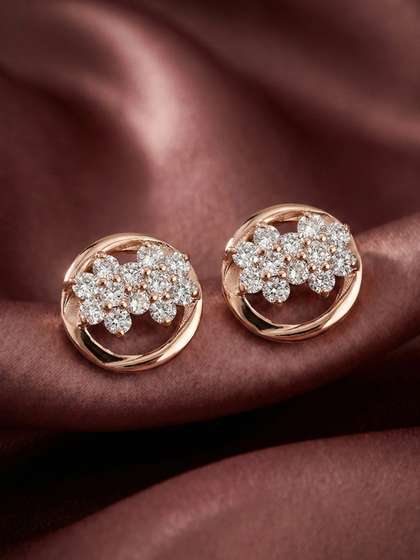 MAEJOY Lab grown
                        diamond 92.5 Sterling Silver 18KT Rose gold
                        plated everyday stud earrings