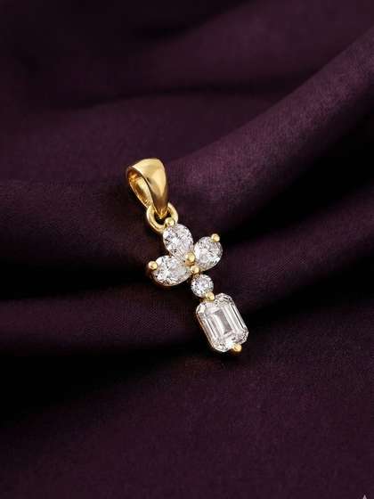 MAEJOY Solitaire Lab
                        grown diamond 92.5 Sterling Silver 18KT Gold
                        plated pendant