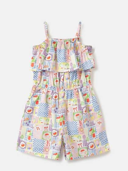 United Colors of
                      Benetton Girls Printed Jumpsuit