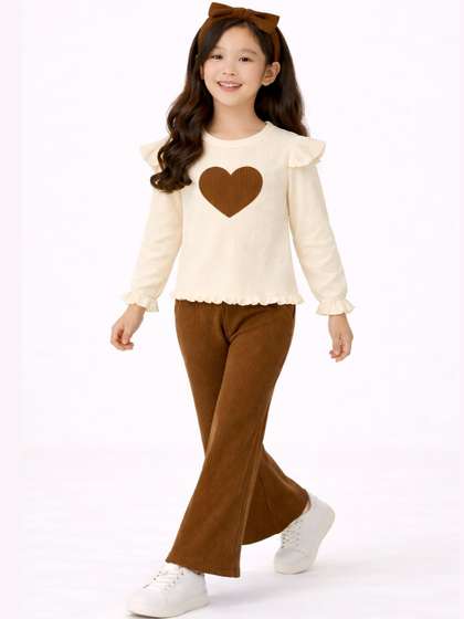 Porpy Girls Printed
                        T-shirt with Trousers