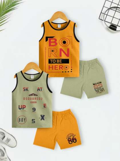 INDIA FASHION FAB Unisex
                    Kids Printed T-shirt with Shorts