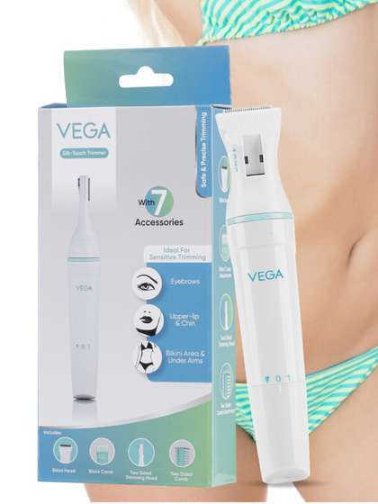 VEGA Women VHBT-01 Silk
                    Touch Trimmer for Eyebrows Underarms & Bikini -
                    White
