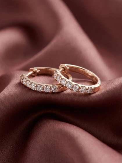 MAEJOY Lab grown
                        diamond 92.5 Sterling Silver 18KT Rose gold
                        plated hoop earrings
