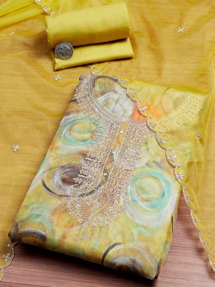 Biba Printed Organza
                        Unstitched Dress Material