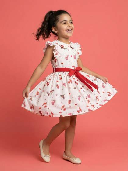 Nauti Nati Print Peter
                    Pan Collar A-Line Dress