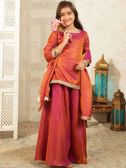 Aj DEZInES Girls Regular
                    Gotta Patti Kurta with Palazzos & With Dupatta