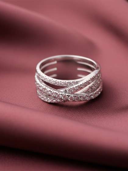 MAEJOY CrissCross
                        Lab Grown Diamond 92.5 Sterling Silver 18KT
                        Rhodium Plated Band Ring