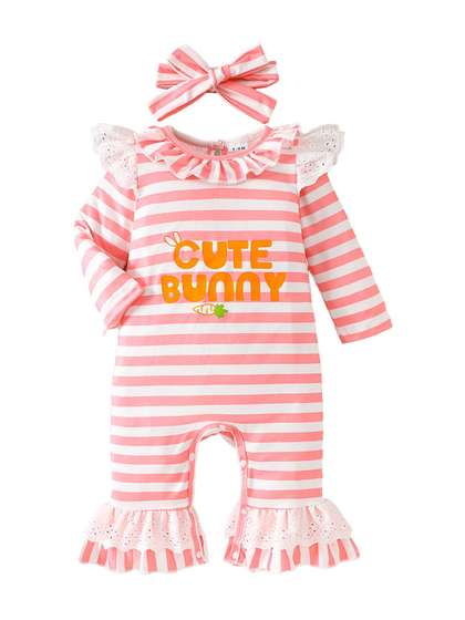 StyleCast x Revolte
                    Girls Striped Basic Jumpsuit with Ruffles