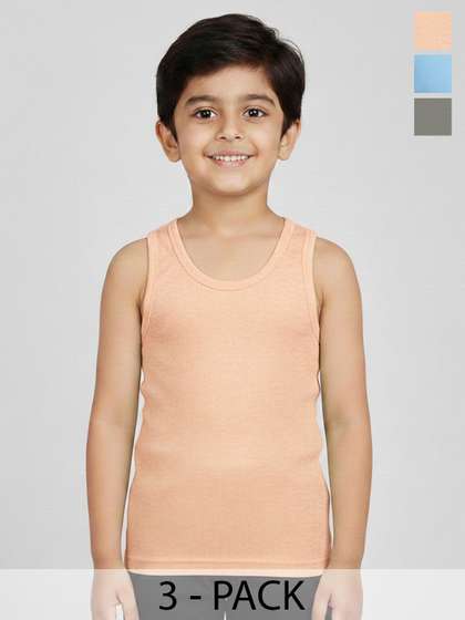 KiddoPanti Boys Pack of
                    3 Assorted Cotton Blend Undershirt