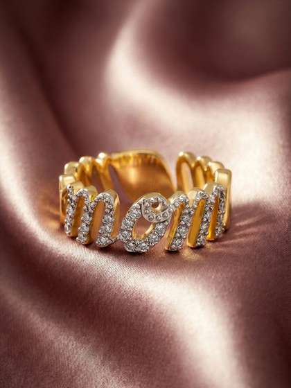 MAEJOY Mom Lab Grown
                        Diamond 92.5 Sterling Silver 18KT Gold Plated
                        Statement Ring