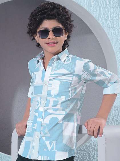 Crimsoune Club Boys
                        Classic Slim Fit Floral Printed Casual Shirt