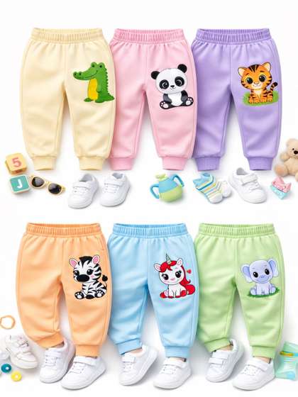 CORTICA Pack of 6
                    Regular Fit Animal Print Track Pants