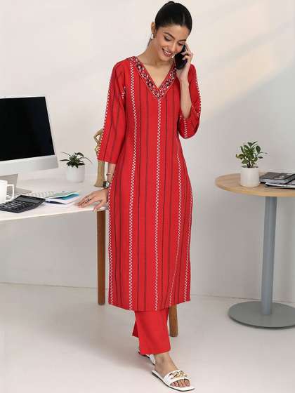 Gerua By Libas Women
                        Mirror Work Kurta